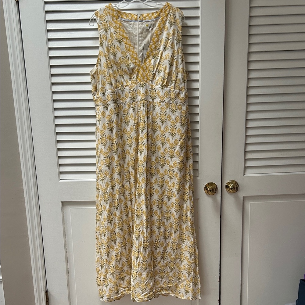 Boden Yellow and White Floral Maxi Dress